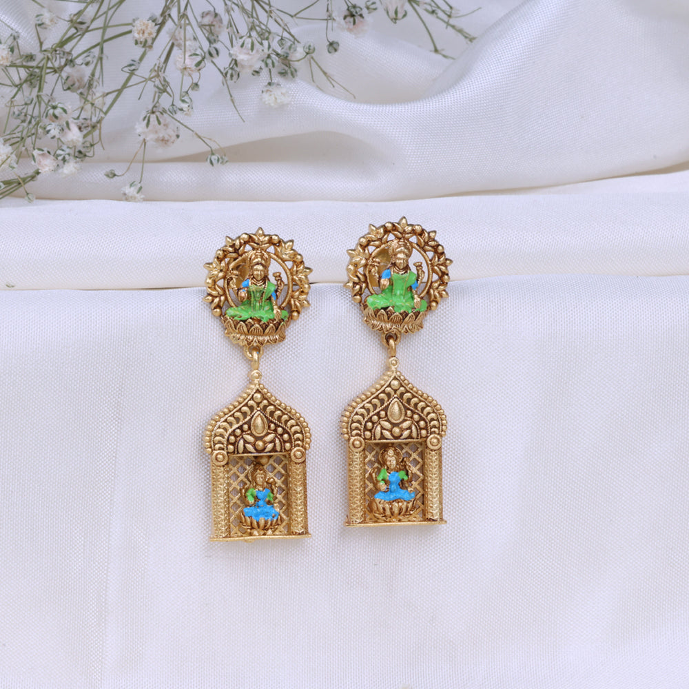 Premium Gold Plated Enamel Jhumkas Designs|Traditional