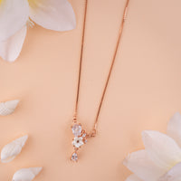 Premium Italian CZ Rose Gold Chain Pendant| Office Wear