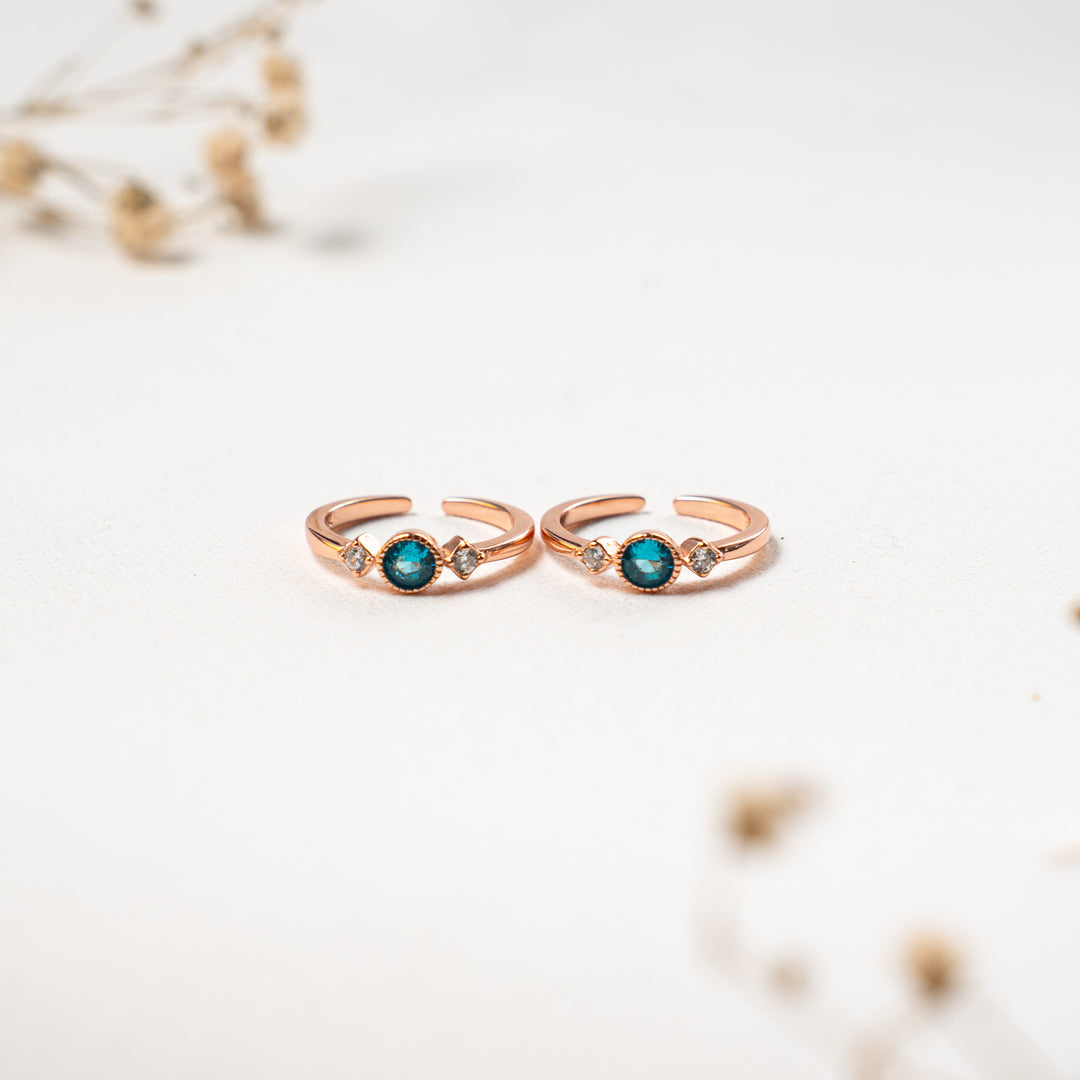Premium Lightweight CZ Rose Gold Toe Ring
