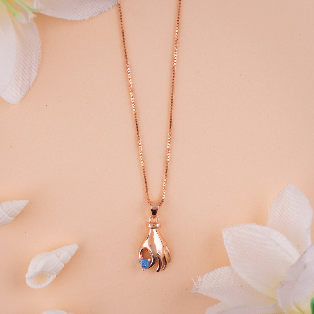 Premium Plain Italian Rose Gold Chain Pendant Set| Daily Wear