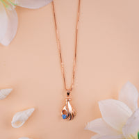 Premium Plain Italian Rose Gold Chain Pendant Set| Daily Wear