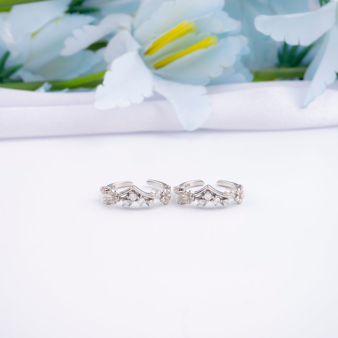 Premium Silver CZ Toe Ring