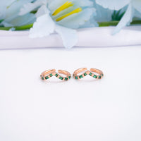 Premium Silver Rose Gold CZ Toe Ring