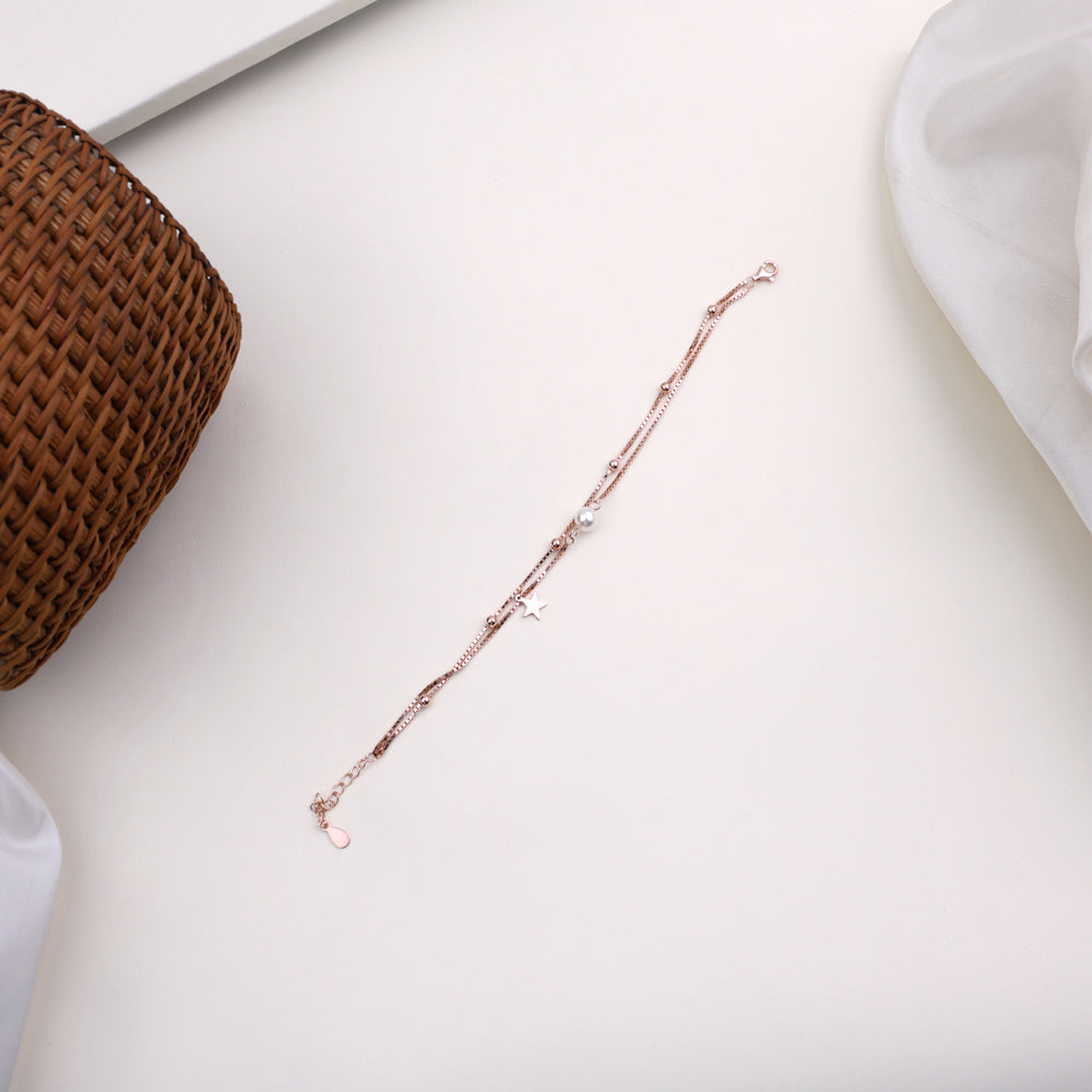 Rose Gold 2 Layer Bracelet for Women| Party Wear