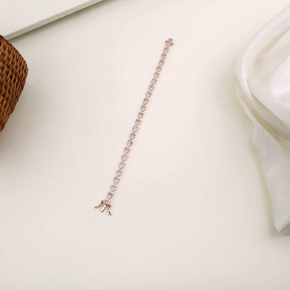 Rose Gold Bracelet - Latest 92.5 Silver With Rose Gold Plating Bracelet|Modern