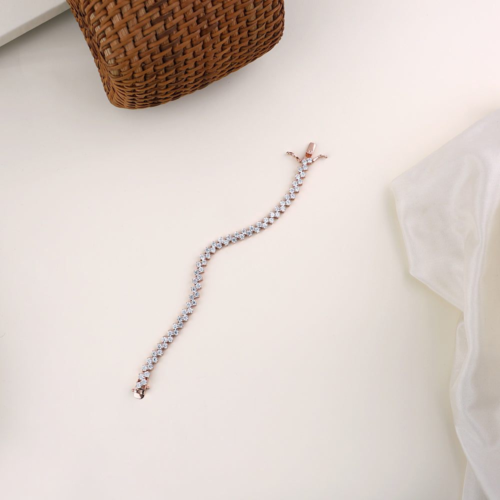 Rose Gold CZ Bracelet for Daily & Festive Wear 