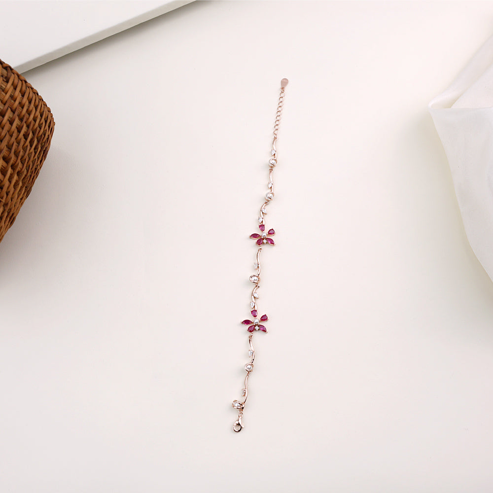 Rose Gold CZ Bracelet for Office & Party Wear 