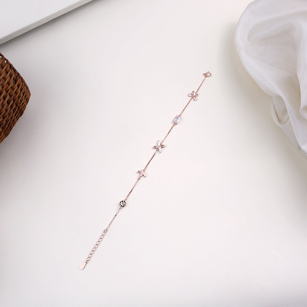 Rose Gold CZ Bracelet for Women| Party Wear