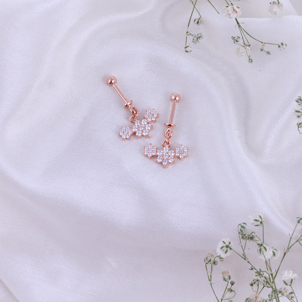 Rose Gold CZ Koppu Earrings for Women
