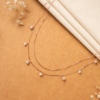 Rose Gold CZ Stone Silver Chain Design| Stylish