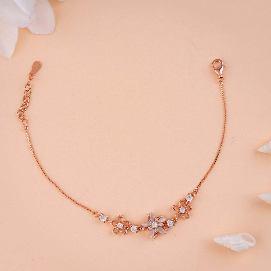 Rose Gold CZ and MOP Bracelet Coimbatore Chennai | Party Wear
