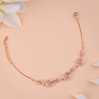 Rose Gold CZ and MOP Bracelet for Women | Party Wear