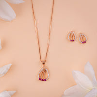 Rose Gold Chain Pendant Set for Daily Wear
