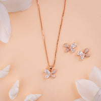 Rose Gold Chain Pendant Set for Party Wear| Party Wear