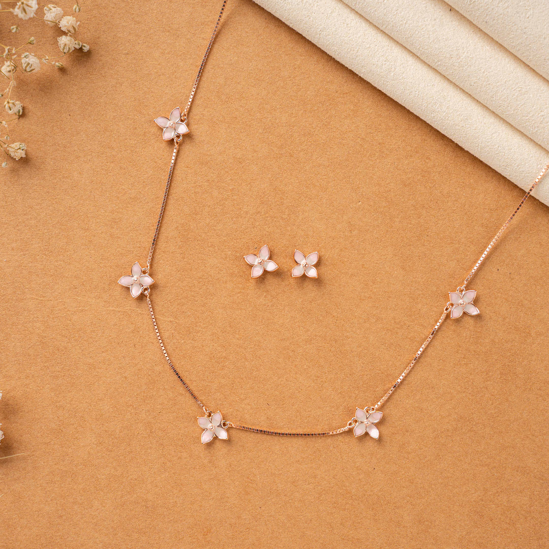Rose Gold Enamel Jewellery Chain for Women|Office Wear