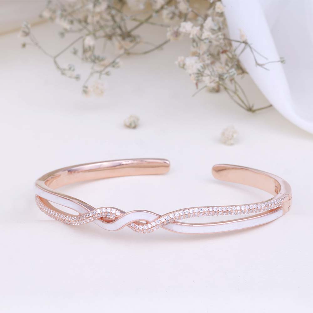 Rose Gold Enamel Kada | Premium Kada for Women| Styles
