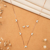Rose Gold Enamel Silver Chain Design