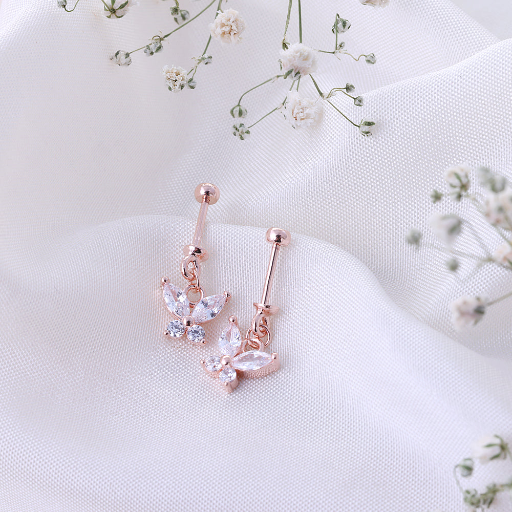 Rose Gold Finish CZ Bugadi Earrings