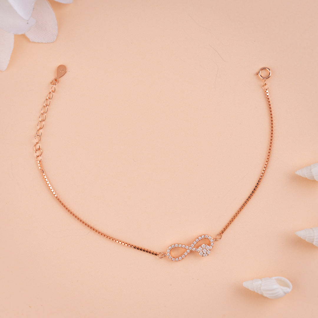Rose Gold Infinity CZ Bracelet | Chaneira Jewels | Styles