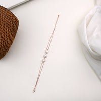 Rose Gold Pearl Bracelet Design for Women| Party Wear