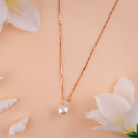 Rose Gold Pearl Chain Pendant Coimbatore Chennai| Daily Wear