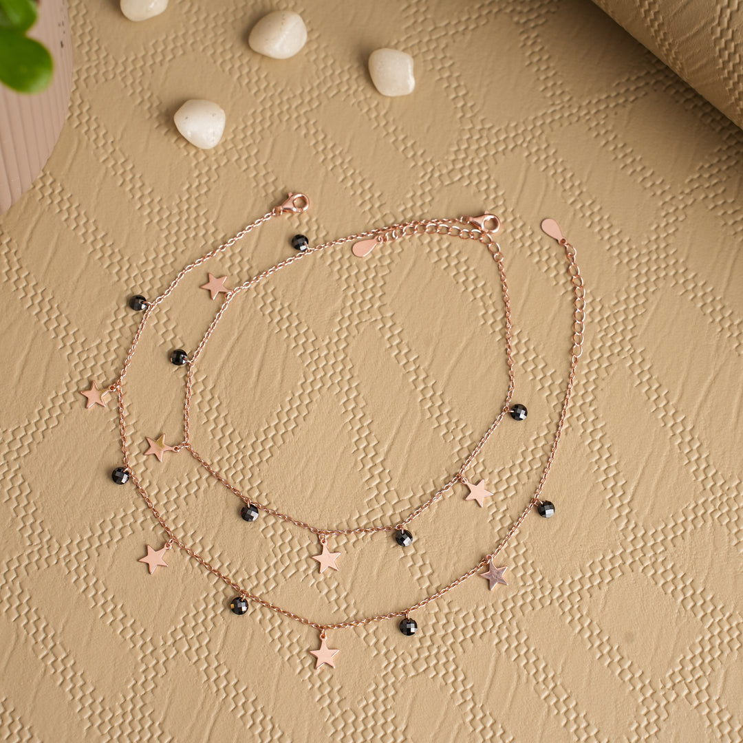Rose Gold Silver Anklets | 92.5 Hallmarked Silver