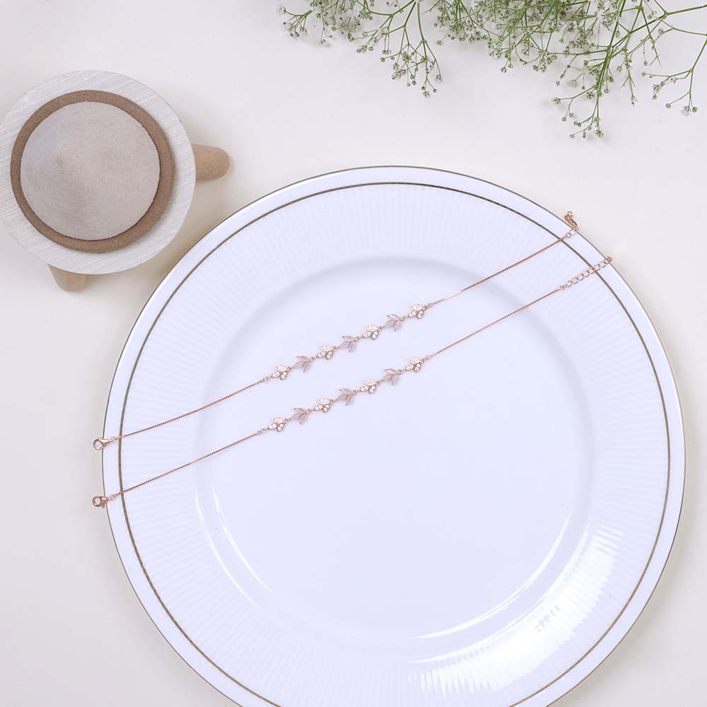 Rose Gold Silver Anklets | Bridal &amp; Daily Styles