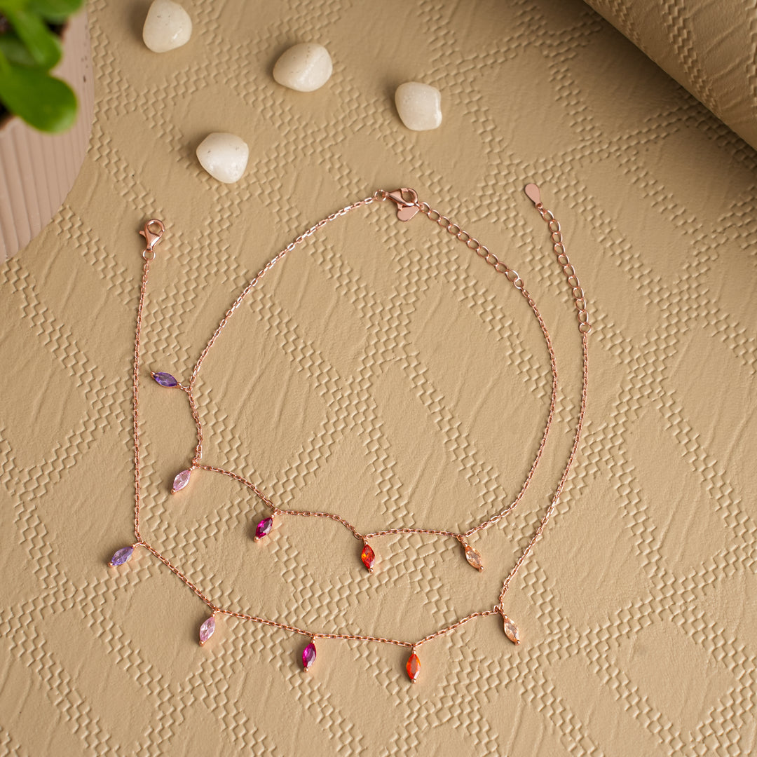 Rose Gold Silver Anklets | Chaneira Jewels