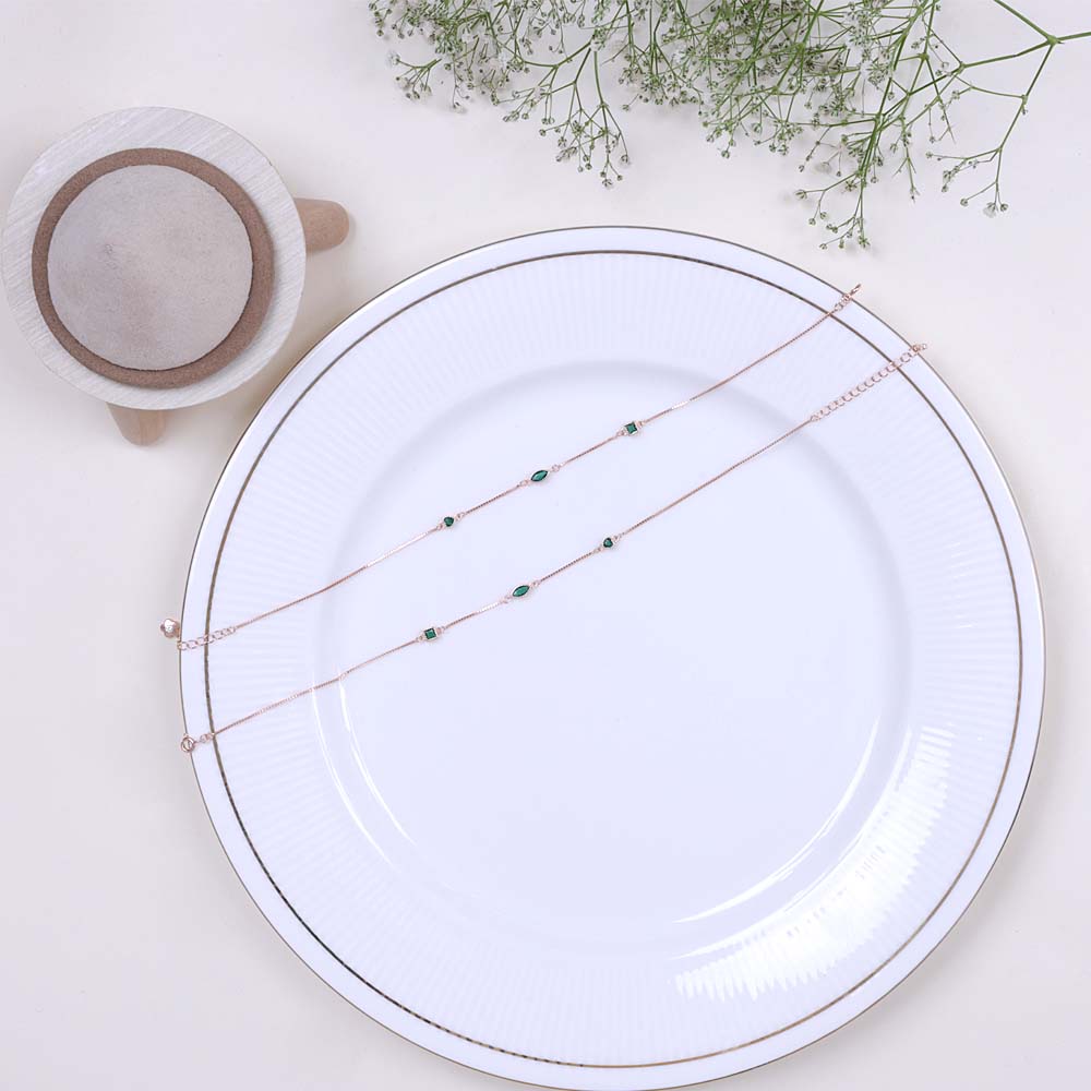 Rose Gold Silver Anklets | Womens Silver Jewellery