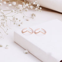  Rose Gold Toe Ring in 92.5 Silver | Party Wear Pair