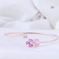Shop CZ Rose Gold Kada Bracelet Online | 92.5 Silver| Traditional