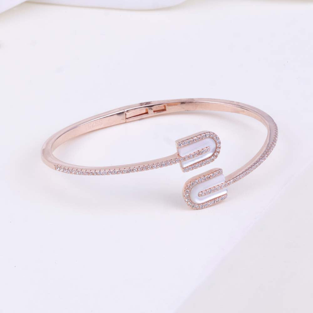 Shop Classic Enamel Rose Gold Kada Online | 92.5 Silver