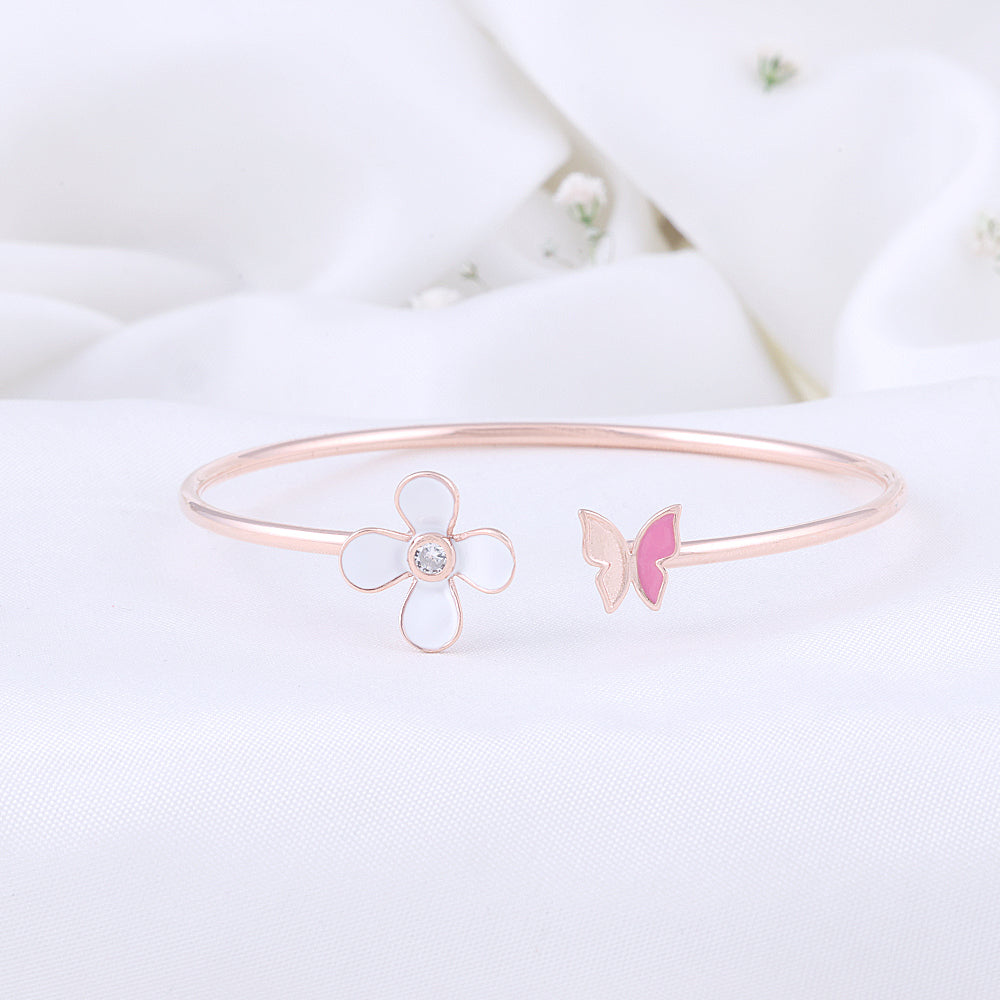 Shop Enamel Rose Gold Kada Online | Daily Wear