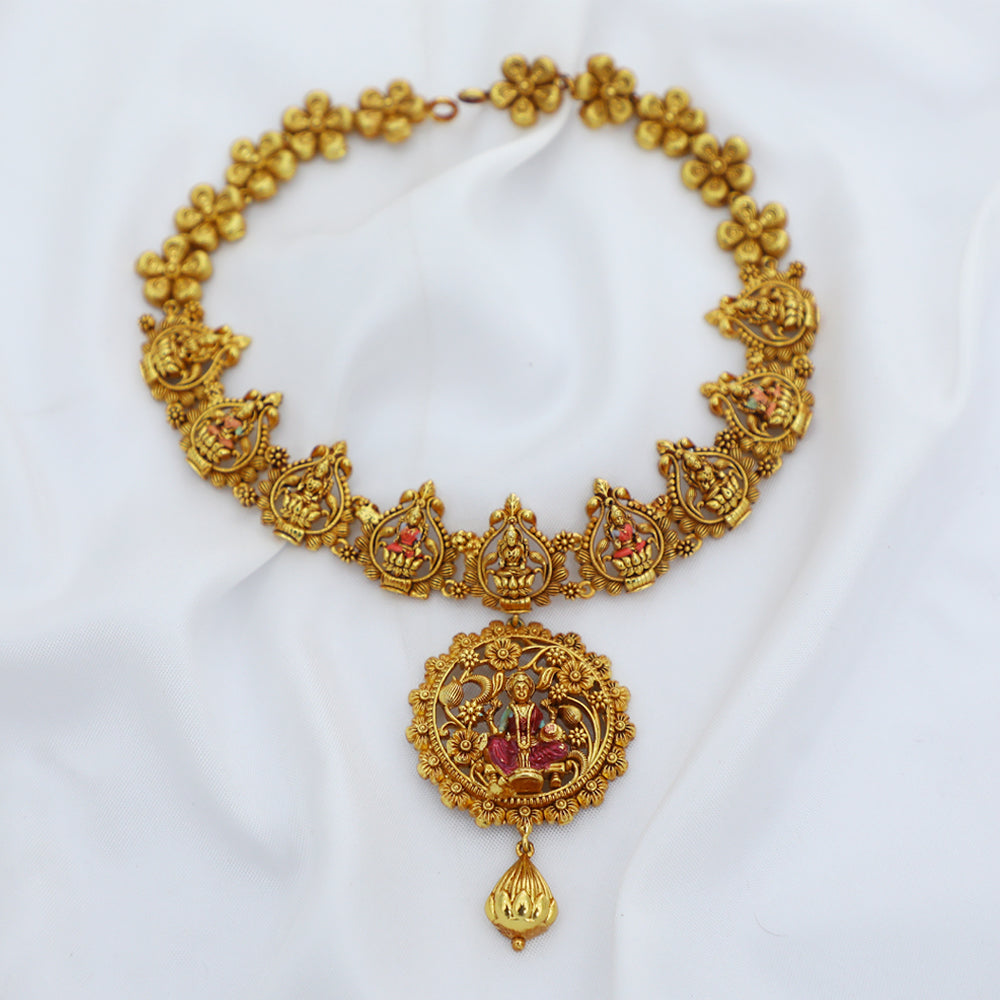 Shop Gold Plated Paper Casting CZ Stone Necklace Online| Classic