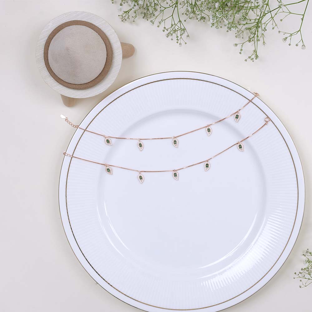 Shop Rose Gold Silver Anklets | Pure 92.5 Silver Finish