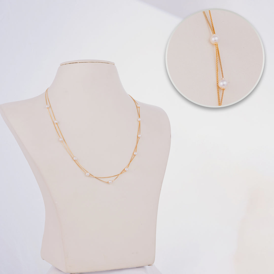 Shop Silver 2 Layer Gold Plated Pearl Chain in Coimbatore & Chennai