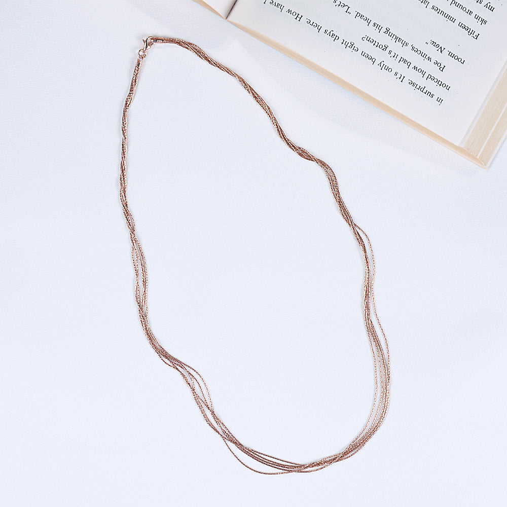 Silver 5 Layers Rose Gold Chain Design for Women| Party Wear