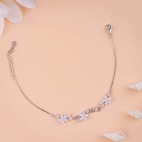 Silver Bracelet MOP and CZ Stone | 925 Silver Bracelet| Party Wear