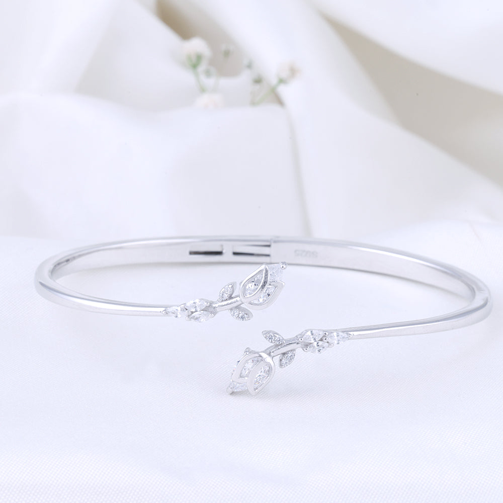 Silver CZ Kada for Daily and Festive Wear
