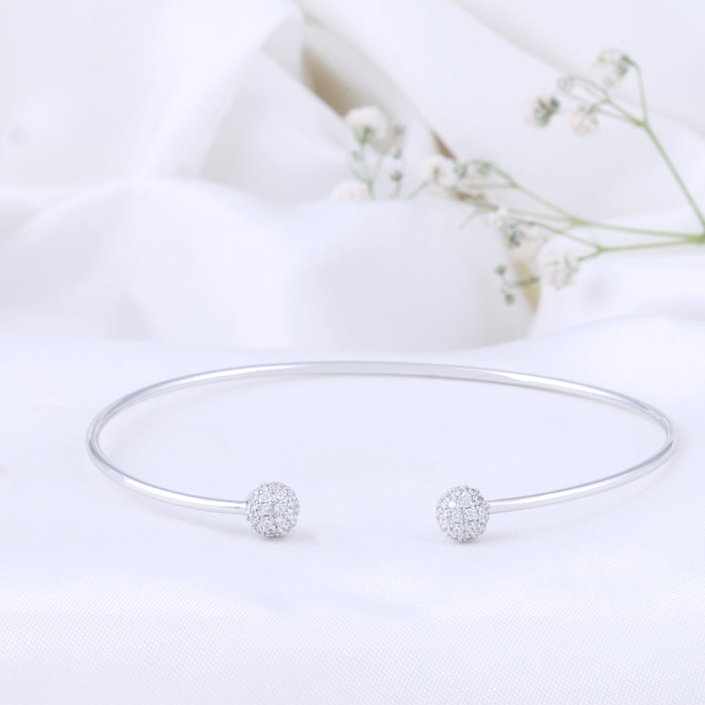 Silver CZ Kada for Women | 92.5 Silver| Daily Wear