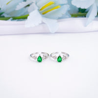 Silver CZ Toe Ring by Chaneira Jewels