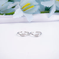 Silver CZ Toe Ring for Women