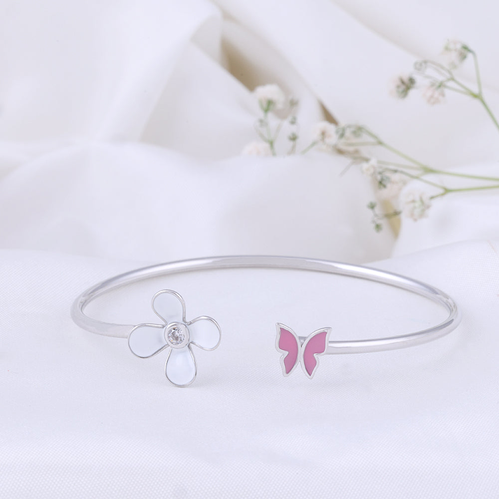 Silver Enamel Kada for Women | 92.5 Silver| Office Wear