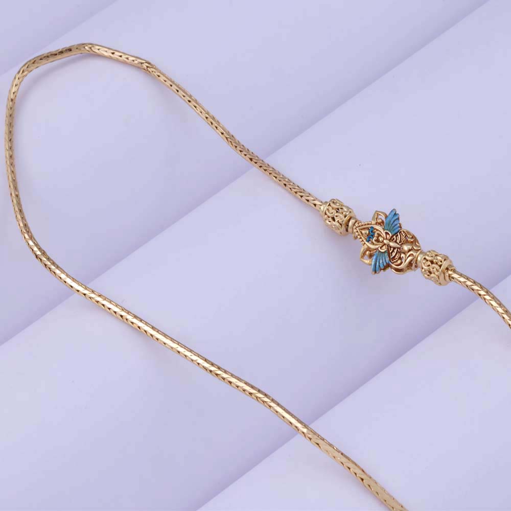 Silver Gold Plated Mugappu Chain — South Indian Look