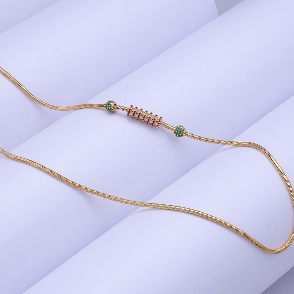 Silver Gold Plated Mugappu — Chain Style Wear