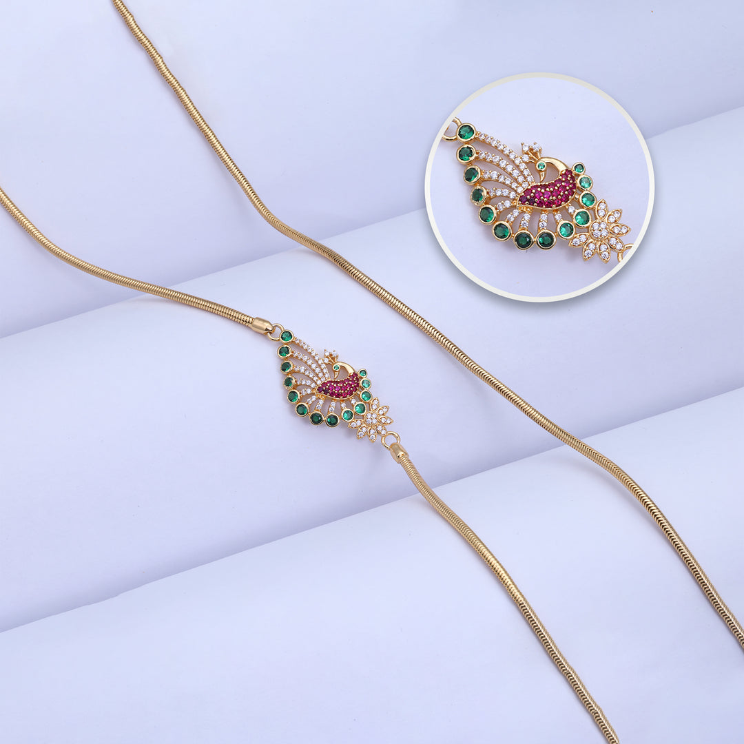 Silver Gold Plated Mugappu for Chain Styling Wear