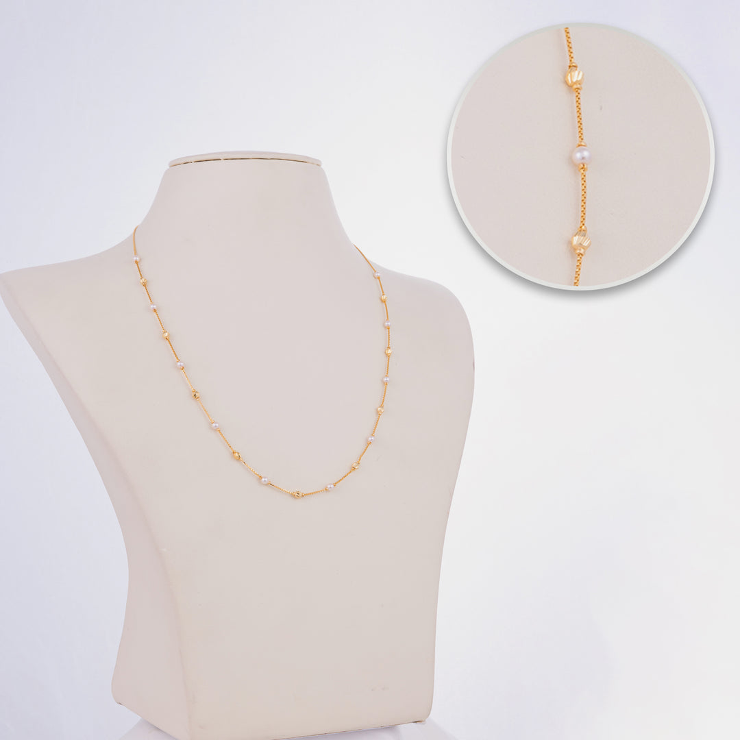 Silver Gold Plated Pearl Chain | Daily Wear Chain