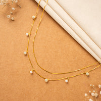 Silver Gold Plated Pearl Chain Online | 92.5 Silver
