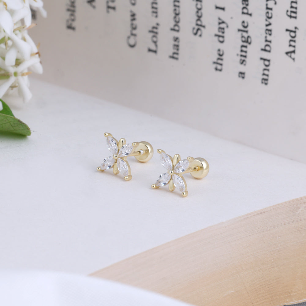Silver Gold Plated Second Stud — Bridal Design