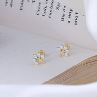 Silver Gold Plated Second Stud Earrings — Contemporary Collection